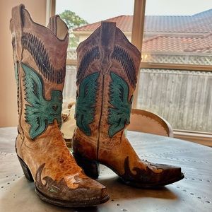 Women’s Corral turquoise/tan/brown cowboy boots